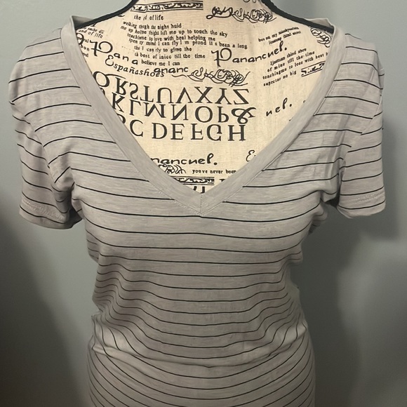 PrAna Dress Medium Rouched Black Striped - Picture 2 of 5